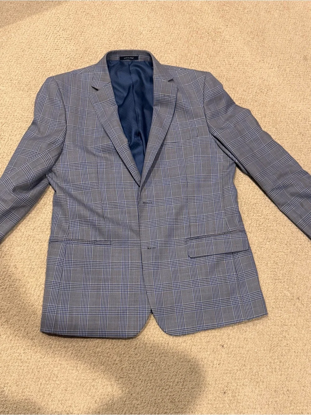 Men’s superfine wool MANTONI Blue Plaid blazer